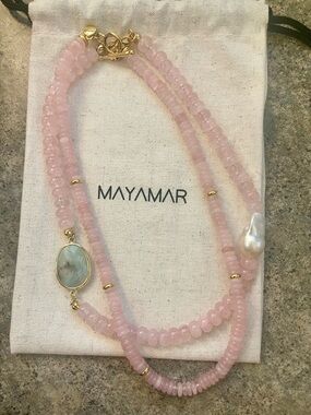 Curated Set of 2 Beaded Necklaces - Quartz, Freshwater Pearl, 24k gold accents